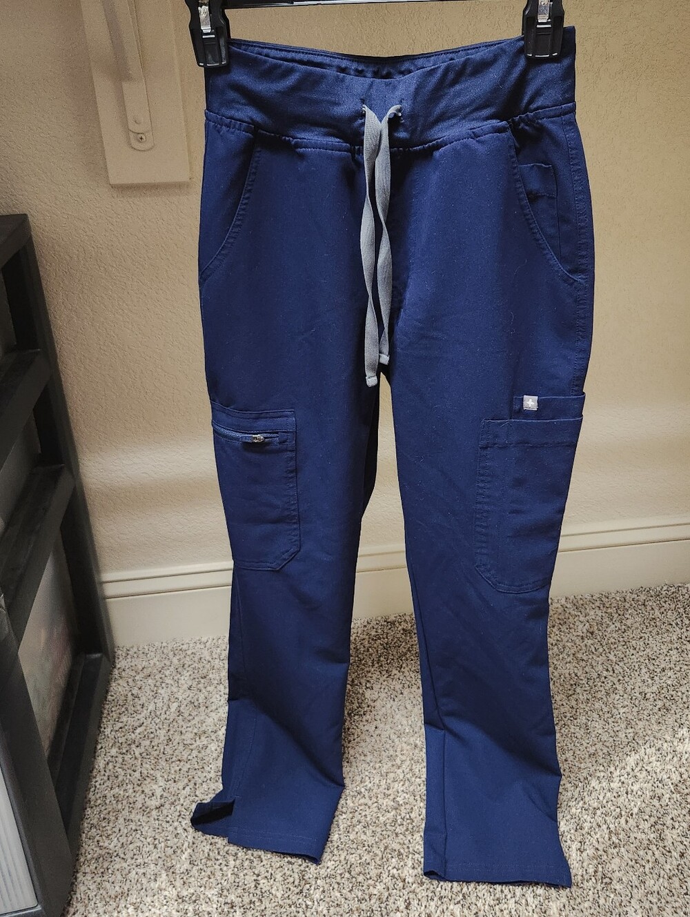 FIGS Navy Cargo Scrub Pants with Drawstring